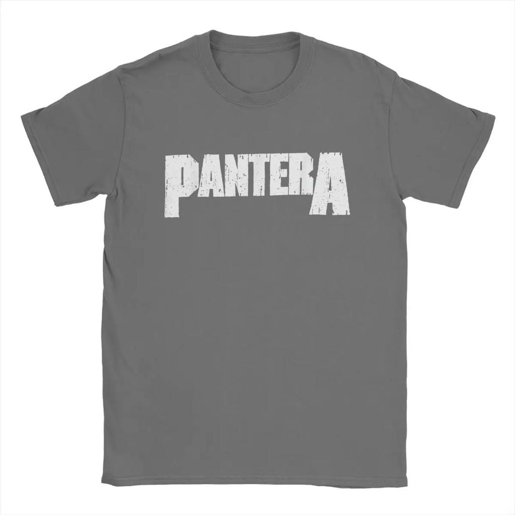 White Logo Pantera T Shirt for Cotton Leisure T-Shirts Round Neck Tee Shirt Short Sleeve Clothing Summer