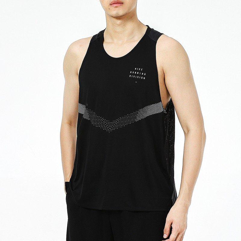 Nike Мужские майки Черные с круглым вырезом Умеренный прямой крой DD4787-010