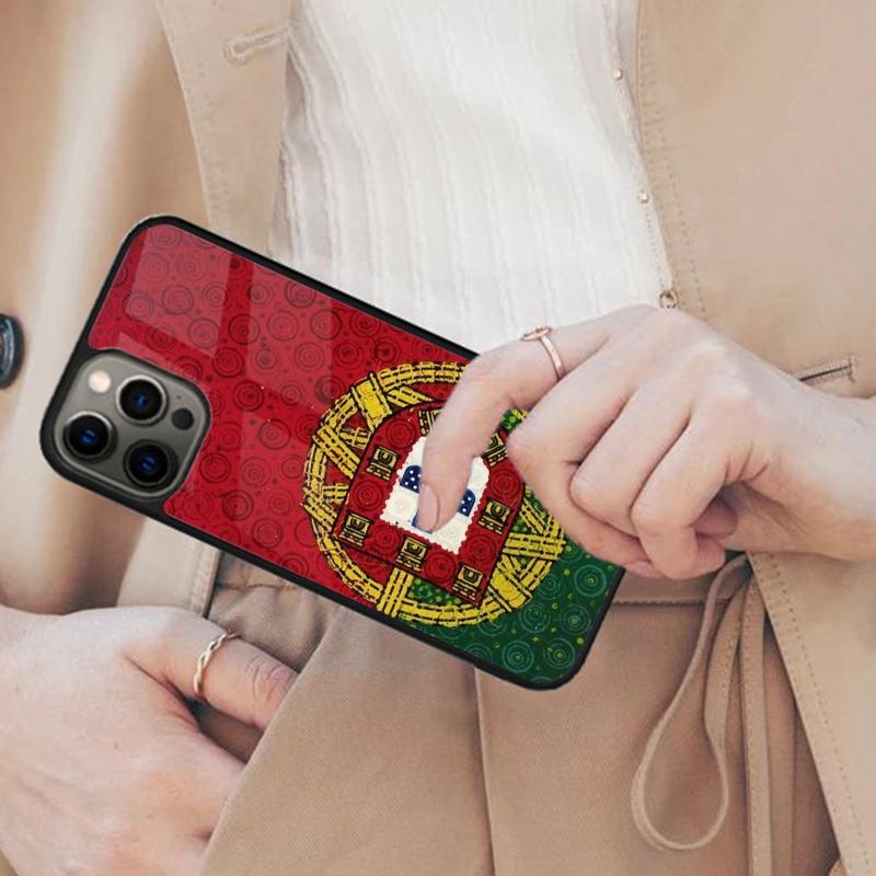 Магнитный чехол для телефона с флагом паспорта Португалии для APPLE iPhone 17 Air 16 14 13 12 Pro Max 15 Plus Беспроводная зарядка Обложка MagSafe