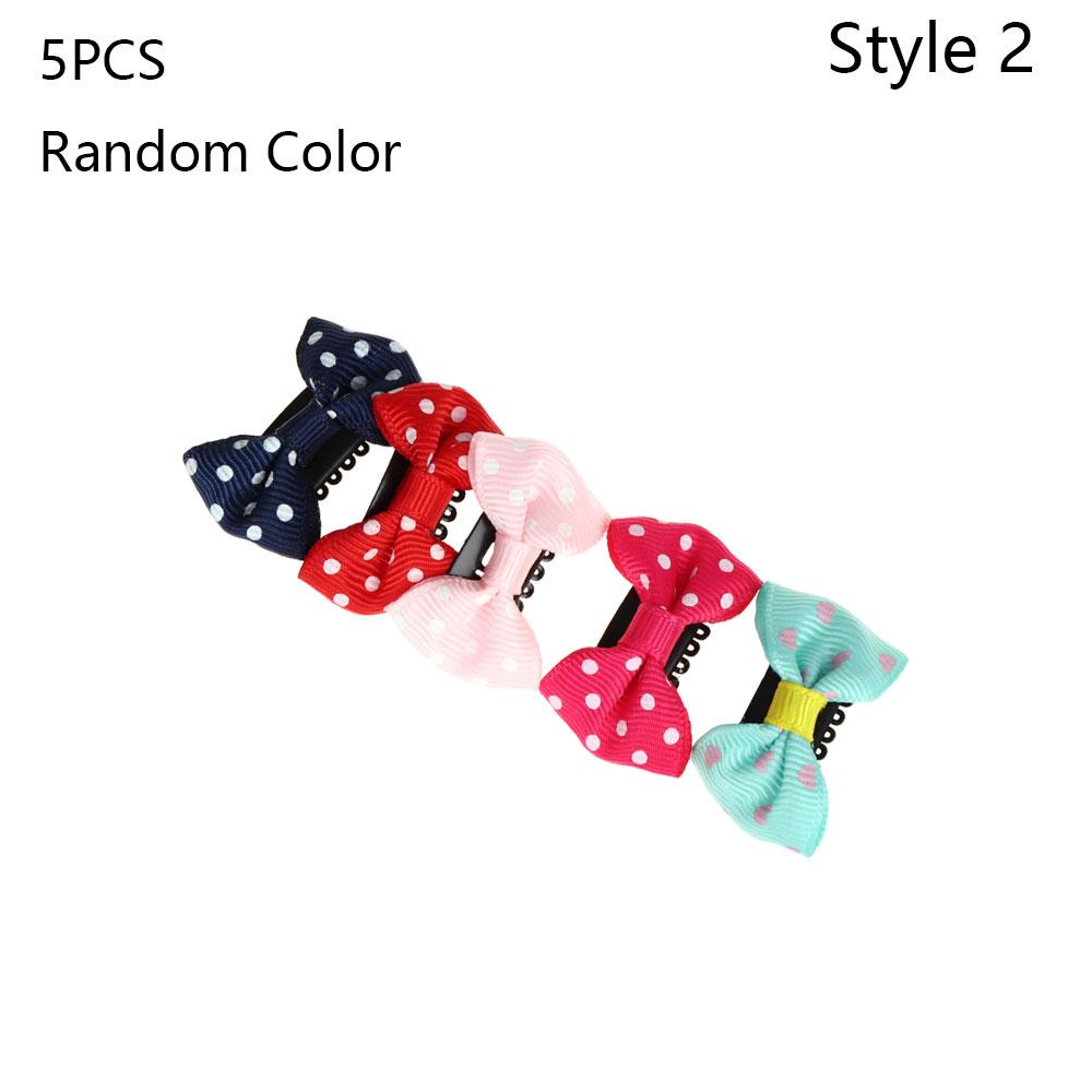 5PCS Kids Girl's Fashion Newborn Infant Bow Headwear Baby Hairpin Mini Hair Clip