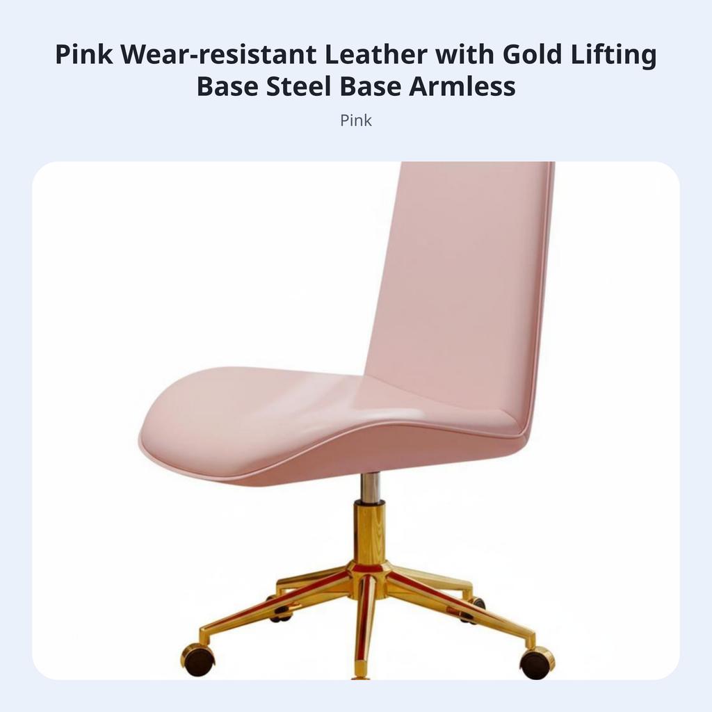 Upholstered Shellrear Caster Chair Gold-Tone Base rotating Seat Nordic design Adjustable Height for Students, Teens, Bedroom