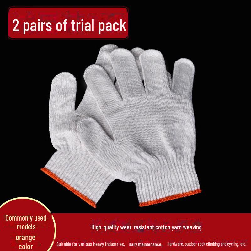 Worksite Durable Cotton Nylon Gloves - Non-Slip, Breathable and Wear-Resistant for Construction Workers