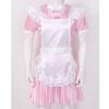 Men Sissy Maid Cosplay Outfit Puff Sleeve Front Button Down Dress with Apron and Headband