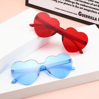 Детские прозрачные солнцезащитные очки Jelly Color Love, солнцезащитные очки Peach Heart, персонализированные интегрированные очки