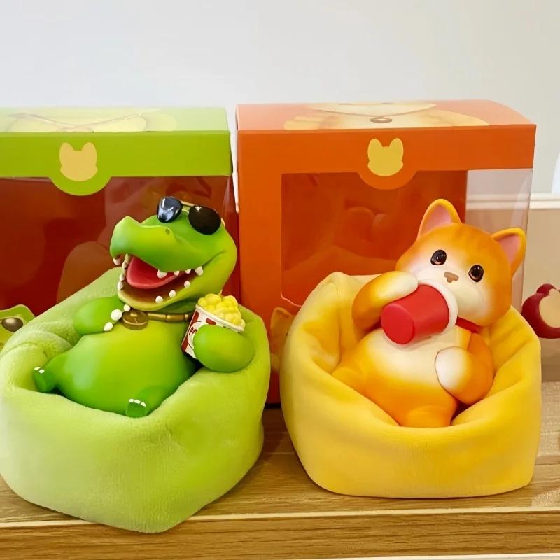 Новая Аниме Фигурка Party Animals Серия Party Animal Lying Win Ручная Работа Милый Кот Утка Коллекционная Фигурка Настольное Украшение Игрушка Подарки