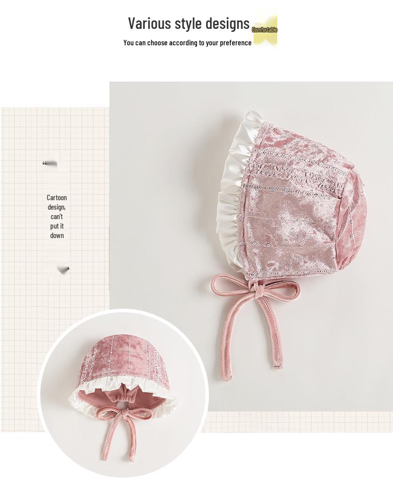 Elegant Silk Velvet Baby Girl Princess Dress & Hat - First Birthday Special