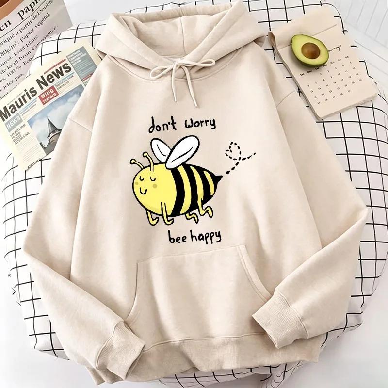 Kawaii Bee Graphic Print Hoodie Autumn Winter Casual Hoodie High Qaulity Fabric Selection Breathable Hoodie Cheap Women Clothing