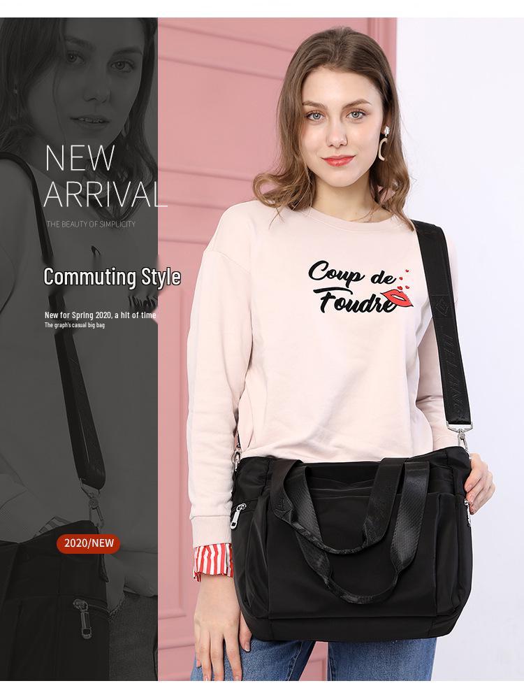 Stylish and Versatile Large-Capacity Women's Nylon Tote Bag - Lightweight Shoulder and Crossbody Design