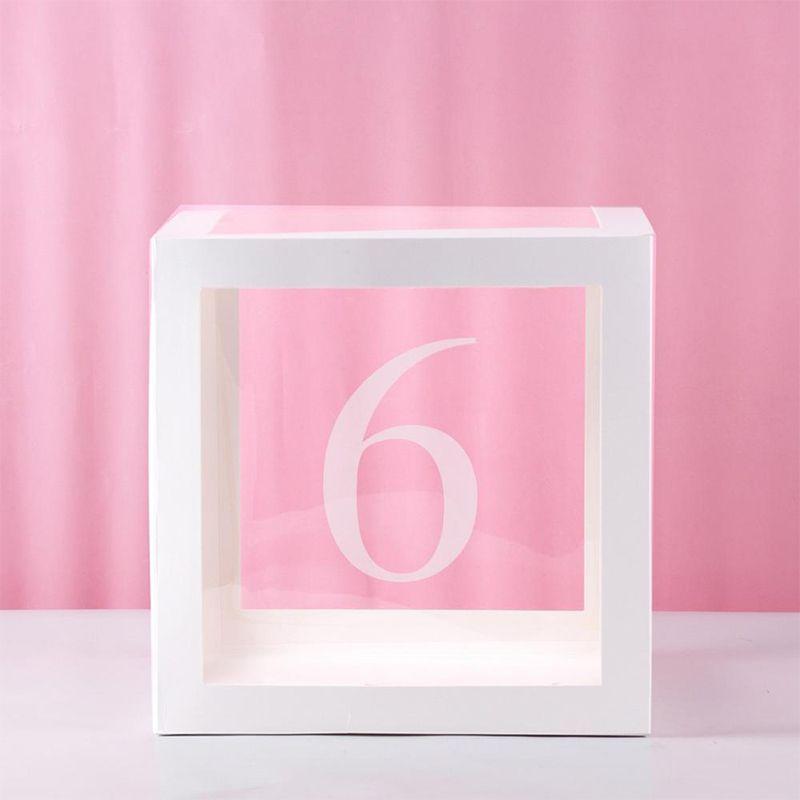 Прозрачная кубическая коробка для упаковки воздушных шаров для украшения свадеб и вечеринок по случаю дня рождения