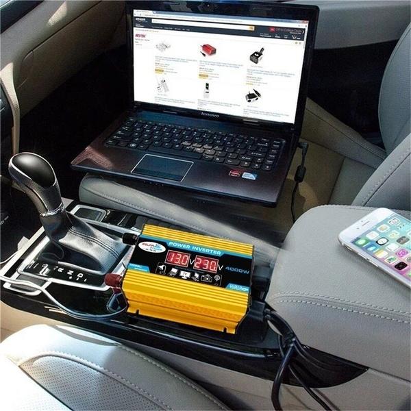 Car Inverter 4000W Power Inverter Voltage Convertor Transformer 12V To 110V/220V Inversor + LCD Display