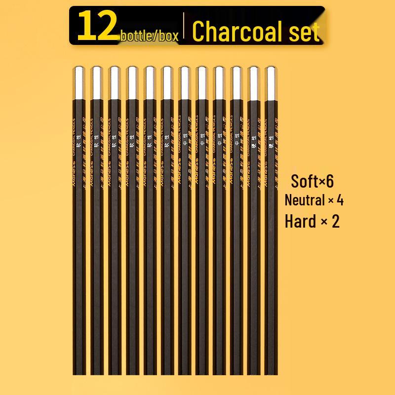 Mali Student Sketching & Drawing Pencil Set: Includes 2B, 4B, 14B soft, medium, hard, and charcoal pencils ideal for art exams.