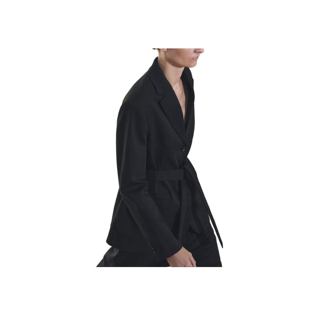 Zara Коллекция Zw Series, однобортный пиджак свободного покроя с поясом, женские пиджаки, черный цвет 3811242-800