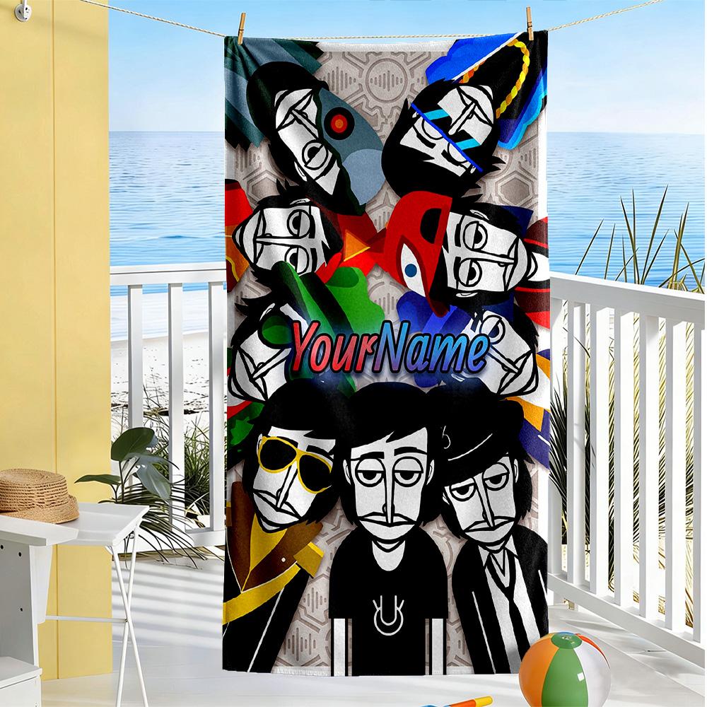 Incredibox Customized Name Beach Towel Quick-Dry Soft Microfiber Suitable for Sports Travel Swimming Yoga Bathroom Beach And Pool