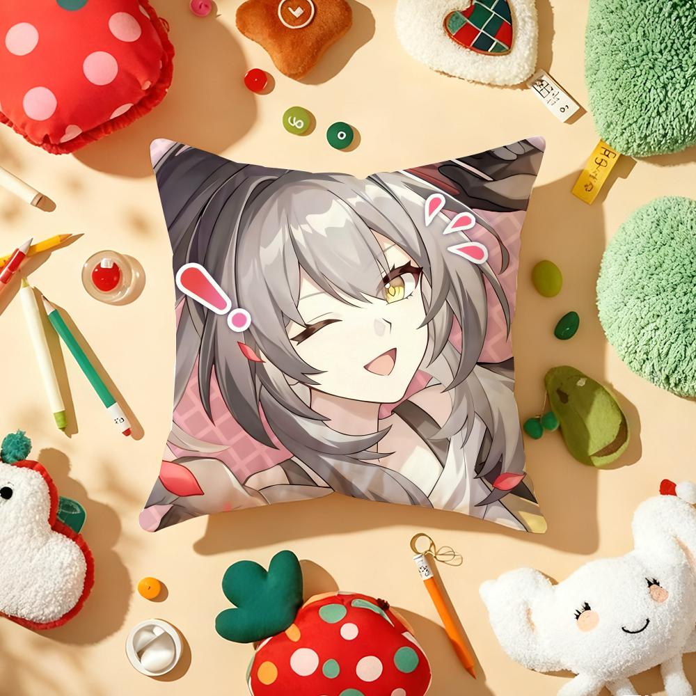 Аниме Игра HHonkai Impact Наволочка Плюшевая Ткань Мягкая Двусторонняя Печать Диван Теплая Зимняя Домашний Подарок Наволочка