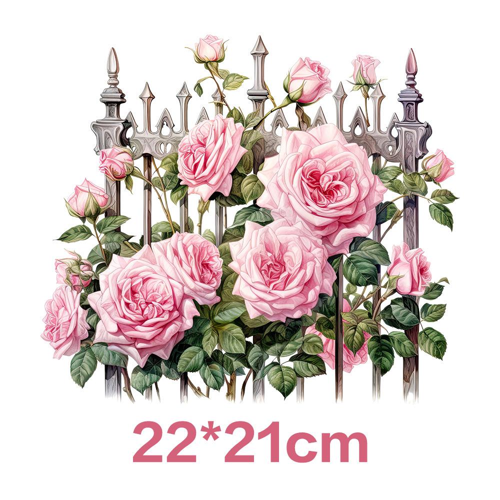 Цветочные термотрансферные наклейки Милый дизайн Готовые к приклеиванию Виниловые декали для термопереноса Аппликация для футболки Рюкзака Одежды