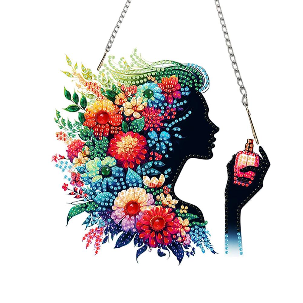 Acrylic Special Shape Feather Bear Rhinestone Diamond Art Pendants Diamond Painting Ornaments Diamond Painting Hanging Pendant