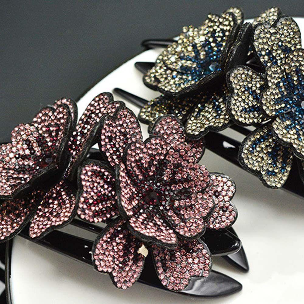 Resin Korean Style Hairpin Rhinestone Duckbill Clip Flower Hair Clip Female Hair Accessories