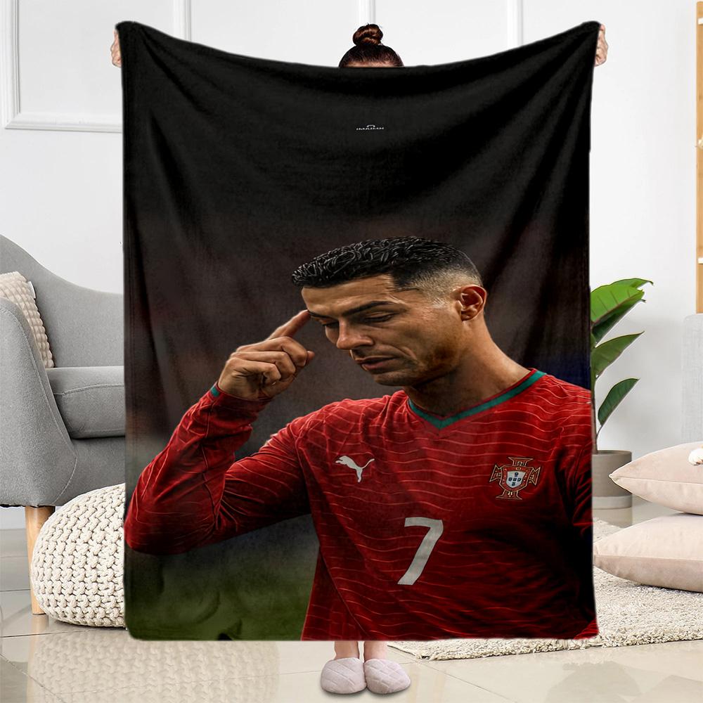 Cristiano Ronaldo Blanket Ultrasoft Suitable For Sofa Office Chair Seaside Four Seasons Universal Stylish Decor