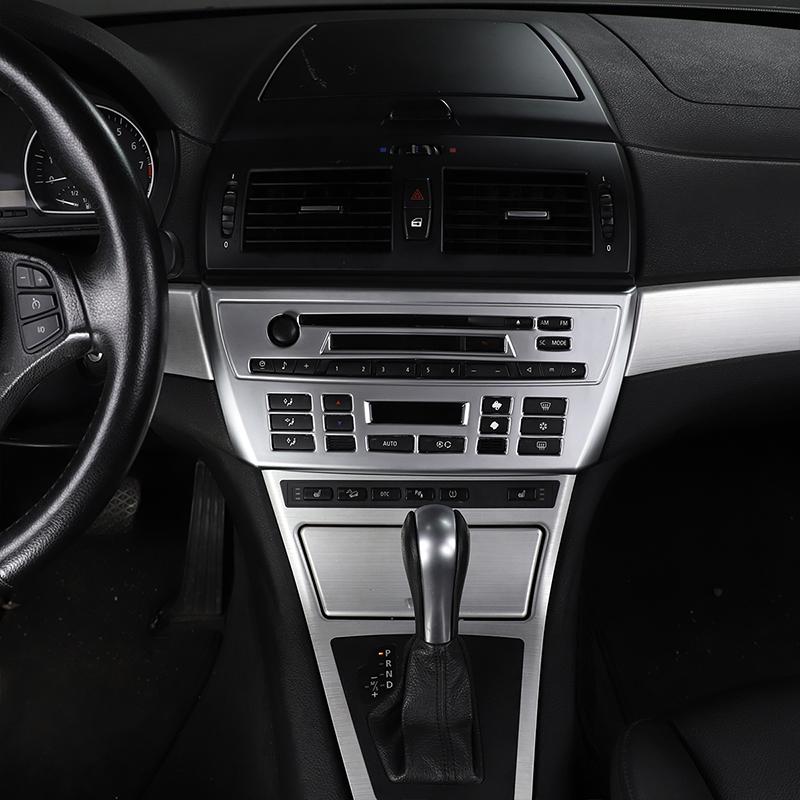 Для BMW X3 E83 2006 2007 2008 2009 2010 ABS хром/карбон Центральное управление автомобиля CD панель рамка крышка отделка наклейки автомобиля