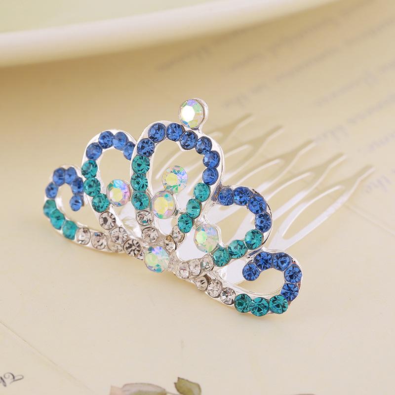 Kids' Rhinestone Crown Comb - Cute Princess Tiara Hair Accessory for Birthdays