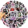 50 Cartoon Horror Cat Stickers Decorate Guitar Notebook Suitcase DIY Waterproof
