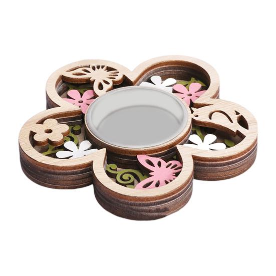 Подсвечник в виде бабочки, резьба по дереву, подставка для свечей в виде сердца, украшение для гостиной, ванной комнаты, центральный элемент стола