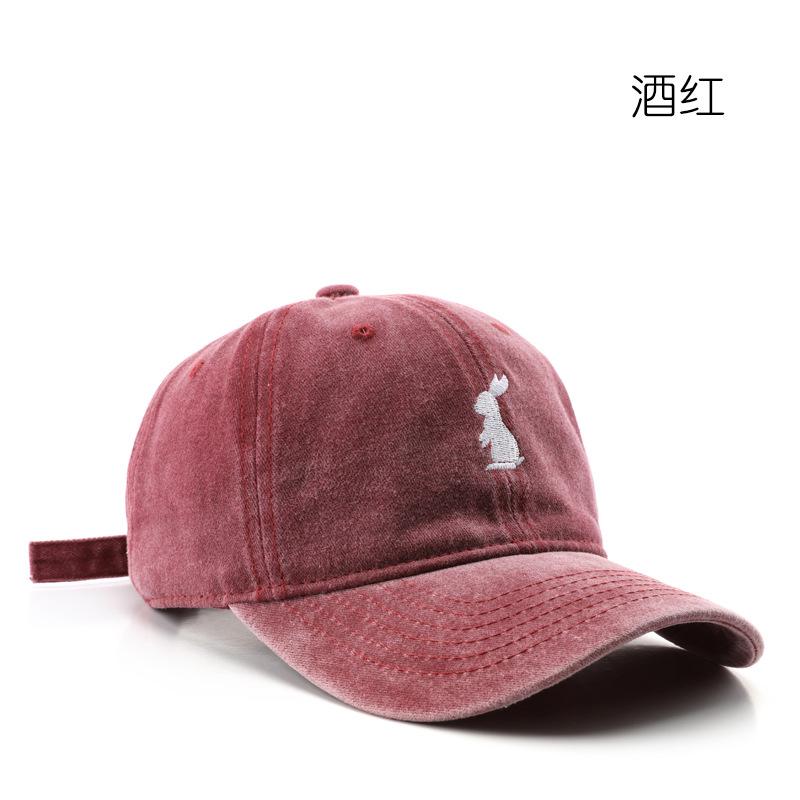 Women's washed and embroidered baseball cap, suitable for outdoor activities, providing sun protection and shade