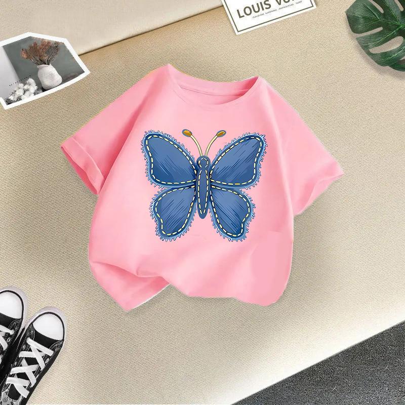 Children's Casual Short-sleeved T-shirt - Summer Girls' Loose Bowknot T-shirt