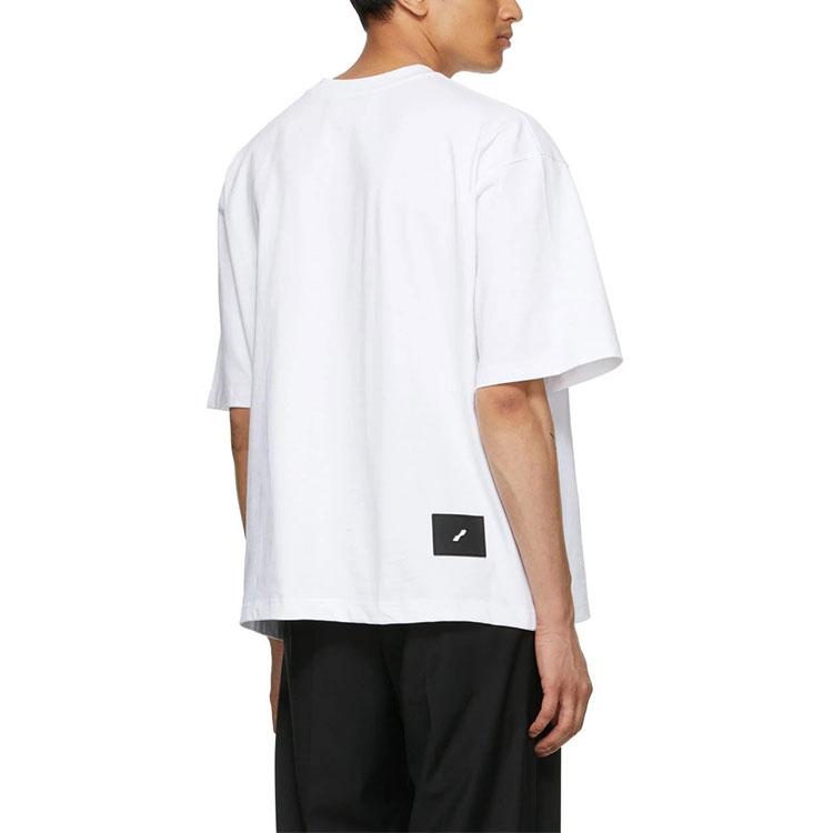 WE11DONE T-Shirts Unisex White Crew Neck Moderate Straight Fit WD-TT1-21-547-U-WH