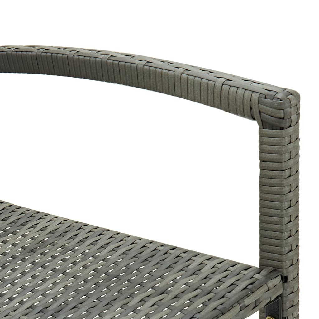 Bar Stool Set 4 Pieces Gray Poly Rattan