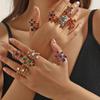 Trendy Crystal Geometric Scarf Buckle & Versatile Wrap Ring