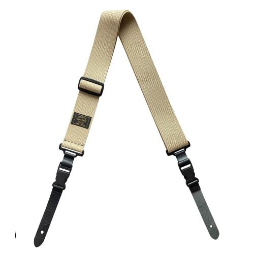 LIVE LINE 50mm AC Guitar Strap with Clip System, Leather Ends, Tan, LSR28TN