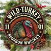 Винтажная металлическая круглая вывеска Wild Turkey Bourbon 8 дюймов для бара, мужской комнаты, настенное искусство
