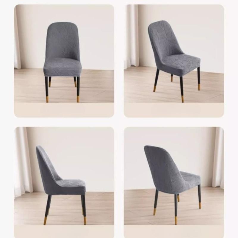 Jacquard Curved Home Elastic Thickened Stool Backrest Cat-Scratch Resistant Universal Dining Chair