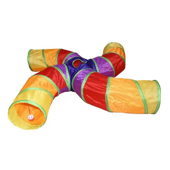 Игрушка Труба-Туннель для Домашних Кошек 5-ходовой/3-ходовой/S-образный Складной Игровой Туннель с Интерактивным Окошком для Котят Щенков Кроликов