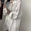 Thin Sunscreen Shirt Breathable Draping Medium Long Sleeve Top Summer Solid Casual Loose Fitting Blouse Wholesale