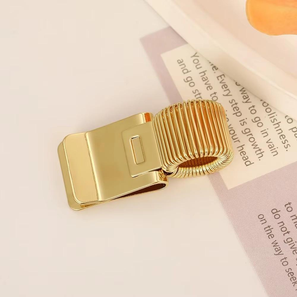 Multi-functional Spring Pen Clip Metal Pencil Holder Vintage Bookmark  Stationery Supplies