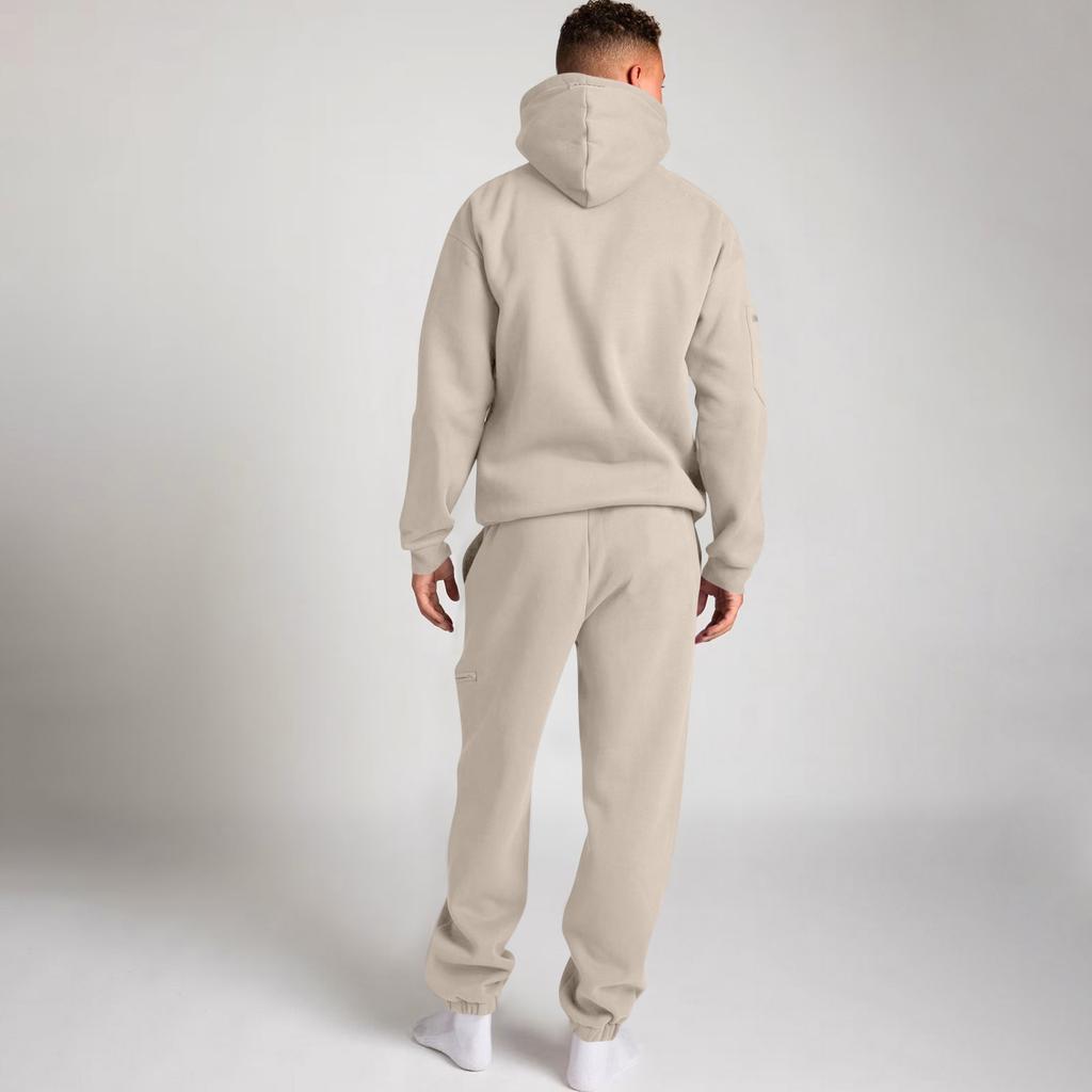 Унисекс Модный Однотонный Худи для Путешествий в Режиме Полета Спортивная Футболка со Встроенной Маской для Глаз Спортивные Штаны Свободный Комплект из 2 предметов