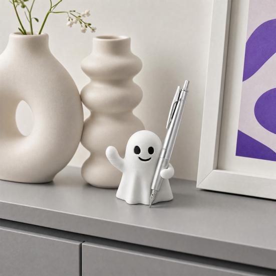 Ghost Pen Holder Halloween Desk Organizer Cute Ghost Spooky