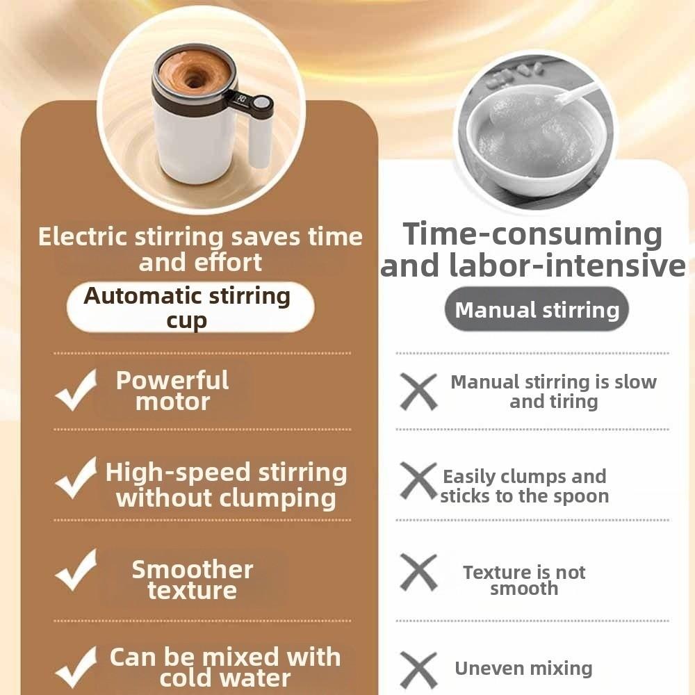 Digital Display Coffee Mug Temperature Measurement Rotating Blender Cup Electric Stirrer Mug  Milk