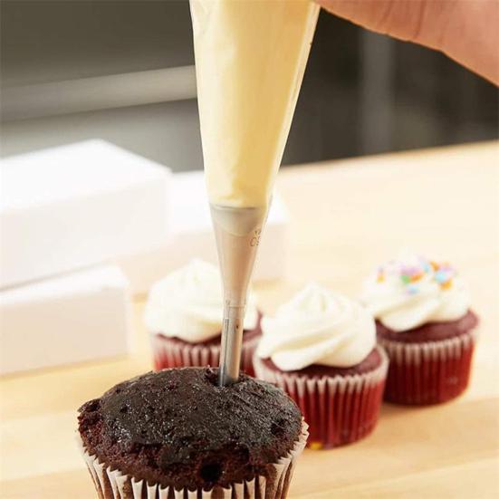 Набор кондитерских насадок из нержавеющей стали Легкие инструменты для украшения выпечки и глазури с 3 длинными насадками для эклеров Набор для украшения эклеров