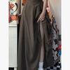Melaard Retro Brown High-Waisted Midi Skirt: Slimming Winter Style with Minimalist Draping.