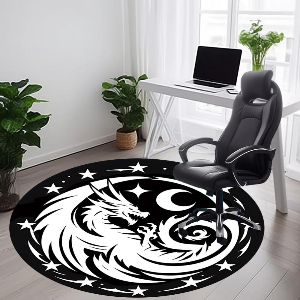 1pc Dragon Moon Office Round Area Rug, Under Office Chairs Bedroom Living Room Home Decor, Room Deco, Available in Various Sizes