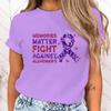 (High Quality T Shirt)Memories Matter Fight Against Alzheimer'S Print T Shirt Fans Summer Casual Short Sleeve Tee Cute Loose Top
