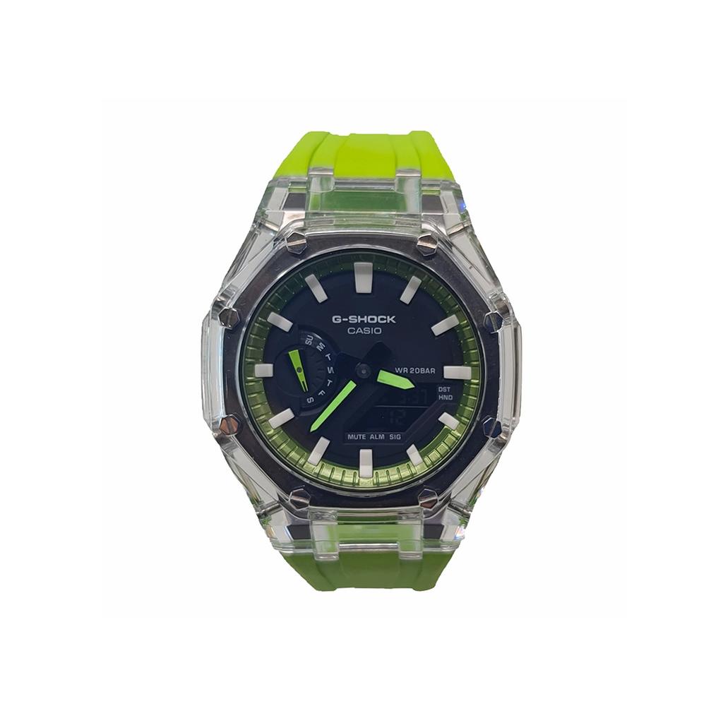 Casio Мужские часы с ЖК-дисплеем и аналоговым двойным дисплеем Серия Black GA-2100-1A1(Watch3--)