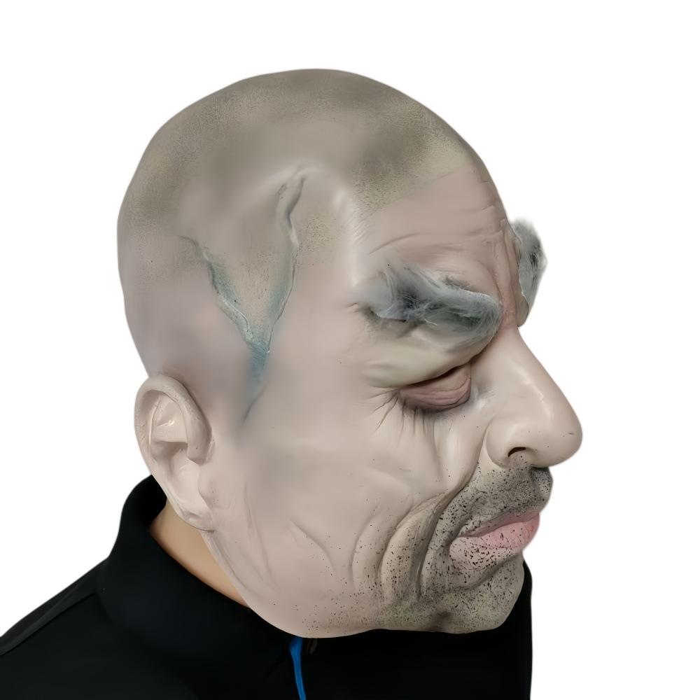 Funny white-browed old man headgear, bald old man mask