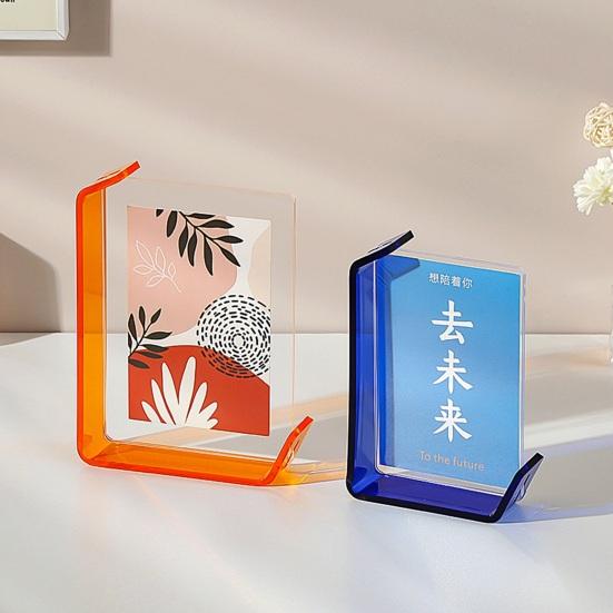 6/7-дюймовая плавающая фоторамка DIY двусторонняя горизонтальная вертикальная неоновая акриловая настольная декоративная фоторамка для домашнего офиса