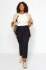 Women's Style Plus Size Black Woven Trousers