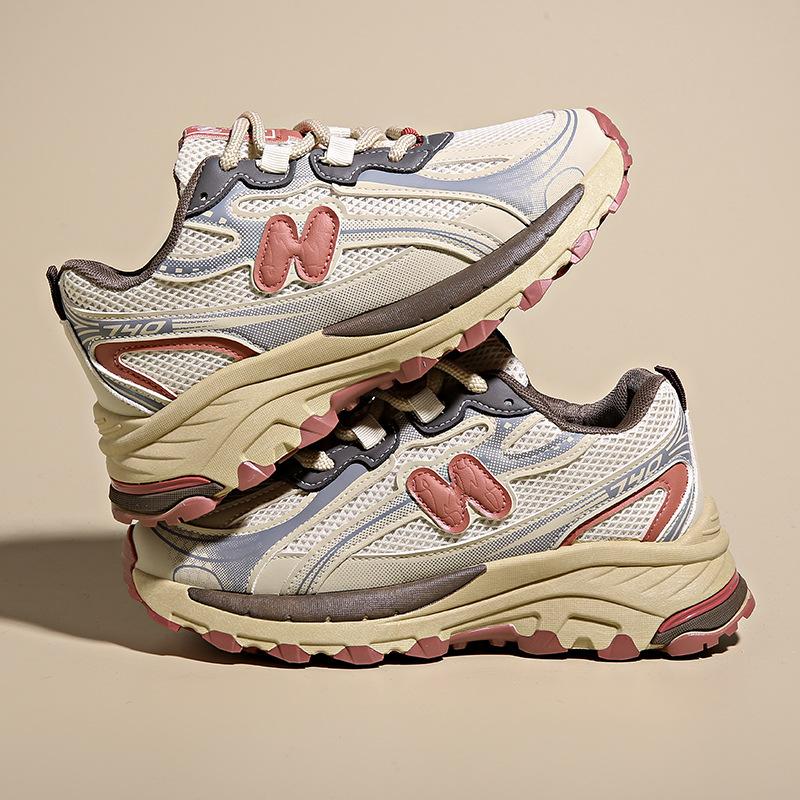 Повседневная обувь на шнуровке в тон цвета Дышащие кроссовки для бега Женские спортивные универсальные туфли для папы