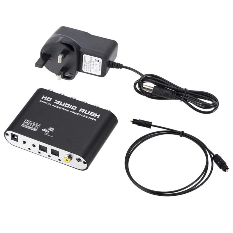 5.1 Ac3 Dts Digital Audio Rush Decoder Coaxial Rca Hd Sound Strong Mobility Converter Host + Power
